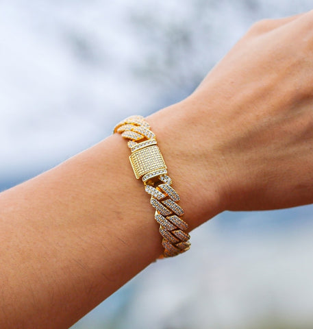 Moissanite Iced Out Cuban Link Rapper Style Hip Hop Bracelet