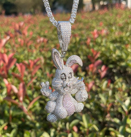 Bling Bunny Moissanite Iced Out Hip Hop Pendant