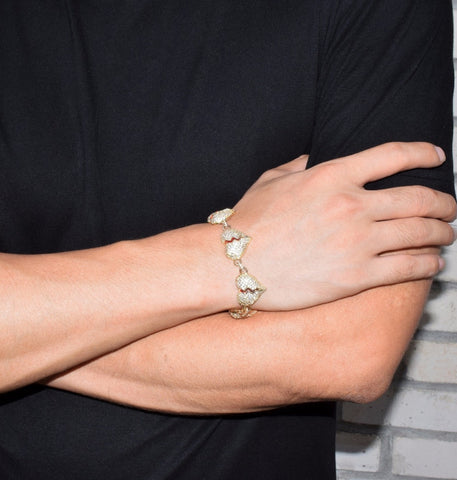 Iced Out Moissanite Broken Heart Hip Hop Brtacelet