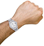 White Dial Moissanite Diamond Datejust Watch For Men's