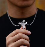 VVS1 Moissanite Iced Out Rapper Style Gun Design Hip Hop Pendant