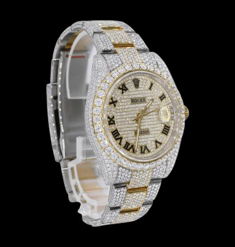 Dual Tone Moissanite Iced Out Hip Hop Datejust Watch