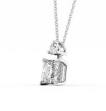 Moissanite Princess Cut Hidden Halo Pendant