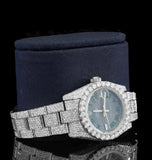 Iced Out Moissanite Diamond Black Dial Luxury Watch For Women