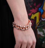 Iced Out Moissanite Cuban Link Unique Hip Hop Bracelet