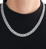 Iced Out Moissanite Diamond Cuban Link Blin Hip Hop Chain