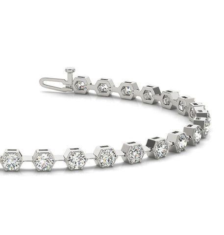 Round Cut Moissanite Diamond Unique Tennis Bracelet