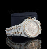 Moissanite Diamond Iced Out Stylish Dual Tone Watch