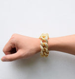 925 Sterling Silver Iced Out Cuban link Men's Bracelet