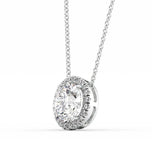 Round Brilliant Cut Moissanite Halo Pendant