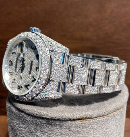 Datejust Iced Out VVS1 Moissanite Wrist Watch