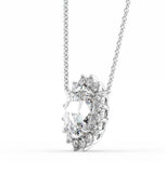 Oval Cut Moissanite Halo Pendant Gift For Women's