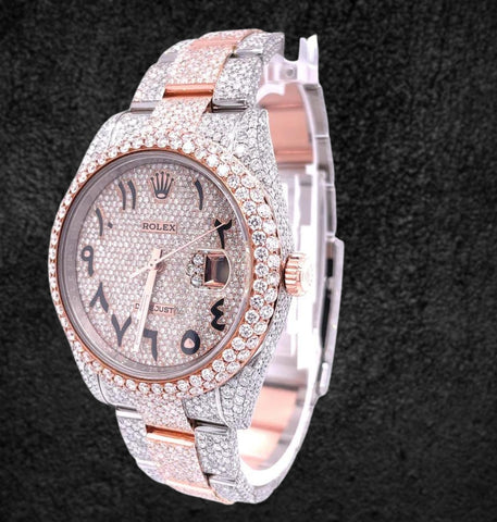 Iced Out Moissanite Diamond Datejust Watch