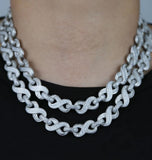 Iced Out Moissanite Diamond Infinity Link Rapper Style Chain