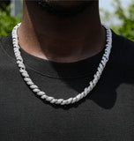 Iced Out Moissanite Diamond Rope Twisted Hip Hop Chain