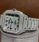 Full Iced Out VVS1 Moissanite Arabic Dial Wrist Watch