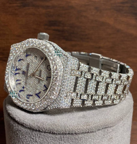 Arabic Numeric Iced Out Men's Watch Moissanite Watches