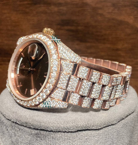 Iced Out Moissanite Daydate Luxury Wrist Watch