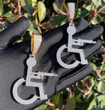 Iced Out Moissanite Wheelchair Shooter Hip Hop Pendant