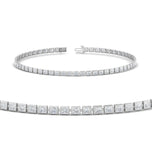 Bezel Set Moissanite Princess Cut Tennis Bracelet