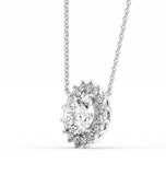 Round Cut Moissanite Diamond Halo Pendant