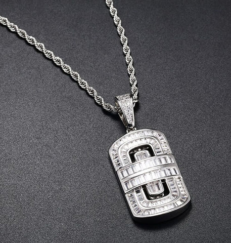 Moissanite Iced Out Baguette Cut Hip Hop Pendant For Him