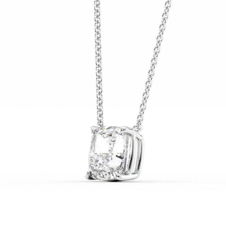 Cushion Cut Moissanite Solitaire Pendant