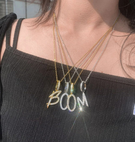 Moissanite Diamond Customized Alphabet Pendant