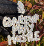 Wake Up Pray Hustle Iced Out Moissanite Hip Hop Pendant