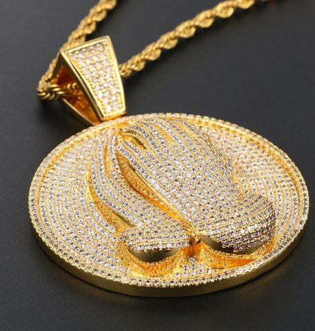 VVS1 Moissanite Iced Out Praying Hand Hip Hop Pendant