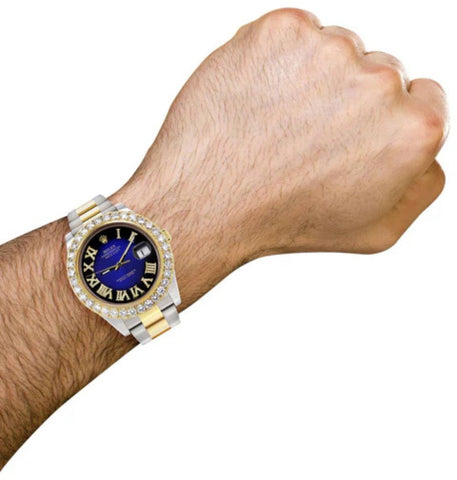 Fabulous Blue Dial Moissanite Diamond Watch