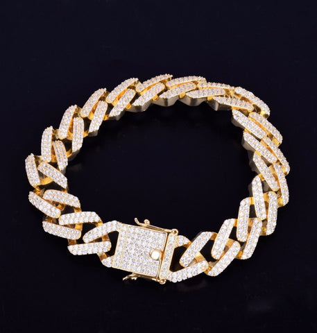 Iced Out Cuban Link Moissanite Hip Hop Bracelet