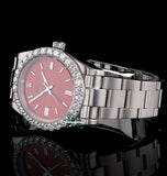 Moissanite Diamond Red Dial Elegant Watch For Men's