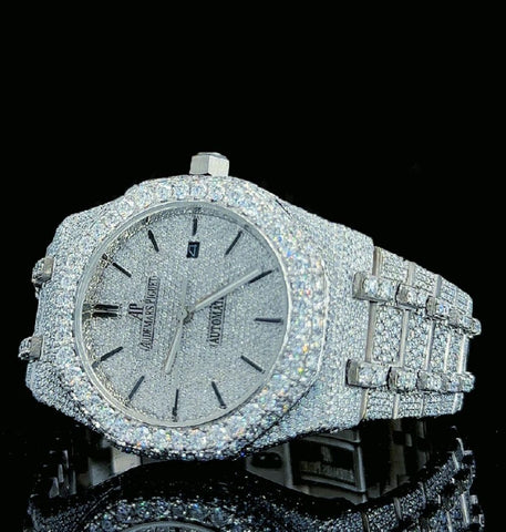 Iced Out Moissanite Diamond Automatic Movement Classic Watch