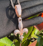 VVS1 Moissanite Iced Out Fleur Di Lis Hip Hop Pendant