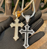 Moissanite Iced Out Christian Cross Pendant