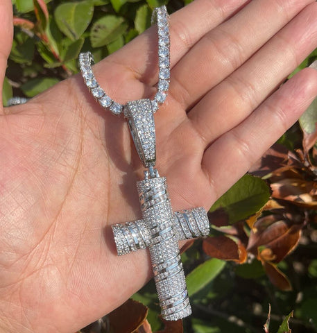 Iced Out Moissanite Diamond Unique Cross Pendant