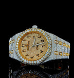 Iced Out Moissanite Diamond Dual Tone Elegant Watch