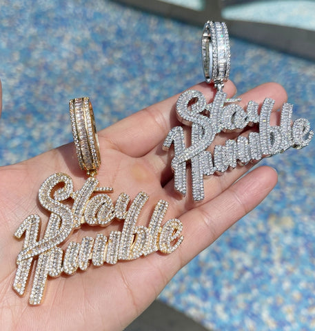 Moissanite Stay Humble Iced Out Hip Hop Pendant
