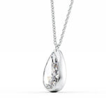 Pear Cur Bezel Set Moissanite Solitaire Pendant