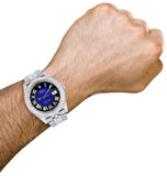 Fabulous Blue Dial Moissanite Diamond Iced Out Watch