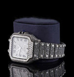 Iced Out Black Moissanite Diamond Celebrity Style Watch