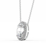 VVS1 Moissanite Oval Cut Halo Pendant For Her