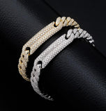 925 Sterling Silver Moissanite Diamond Cuban Link Chain Bracelet