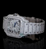 Luxury Iced Out Moissanite Diamond Skeleton Watch