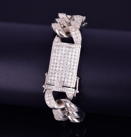 VVS1 Moissanite Diamond Iced Out Cuban Link Bracelet