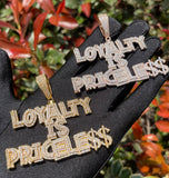Iced Out Custom LOYALTY IS PRICELESS Bling Hip Hop Pendant