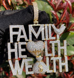 Men’s Premium Moissanite Pendant Family Health Wealth Pendant