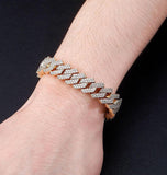 D Color Moissanite Cuban Link men's Bracelet