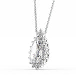 Pear Cut Moissanite Halo Pendant For Her